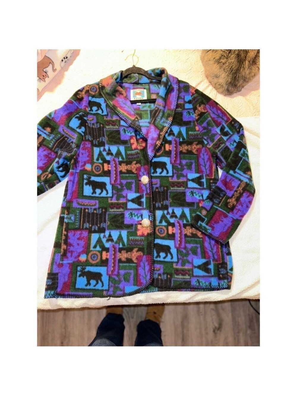 Wooded River clothing company made in Idaho shacket, jacket long coat. Size medi
